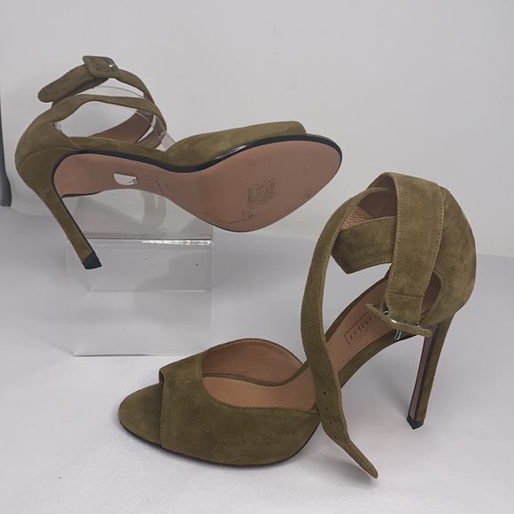 Samuele Failli Sz 8.5 Olive Green Suede Sandals - Picture 5 of 16